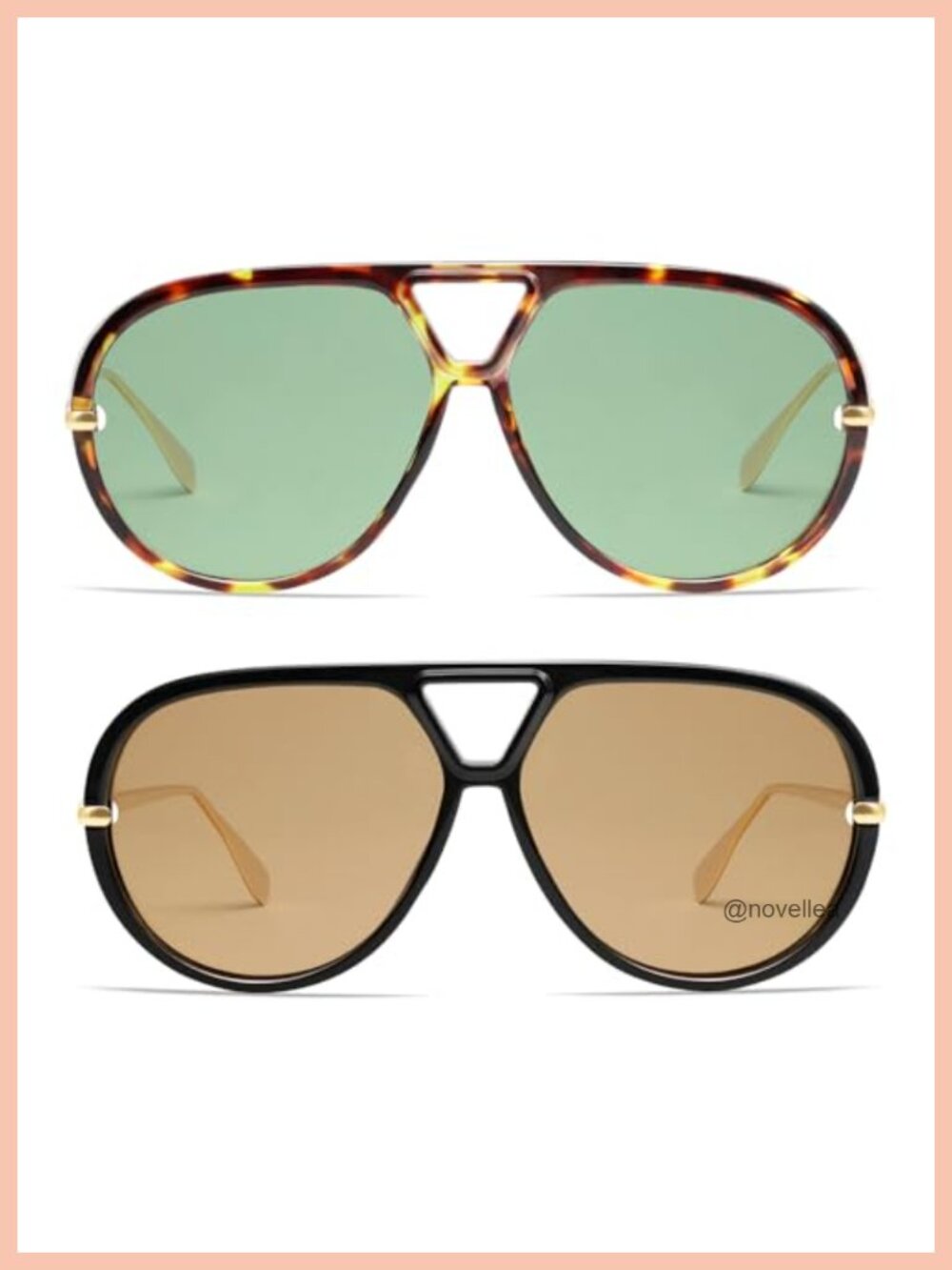 Oversized Polarized Aviator Sunglasses UV400 Protection 2 Pack